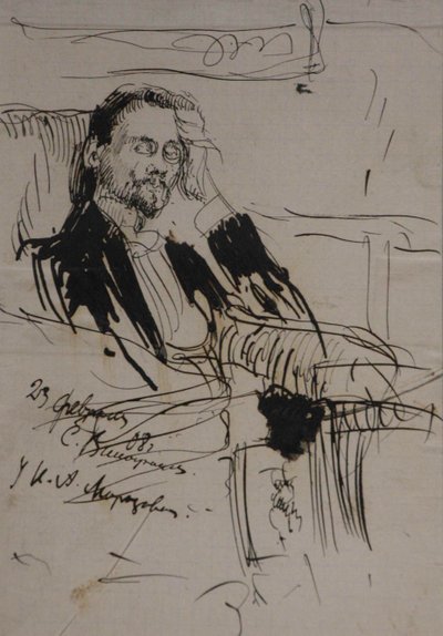 Portret van Alexey Alexandrovich Bakhrushin, 1908 door Sergei Arsenevich Vinogradov