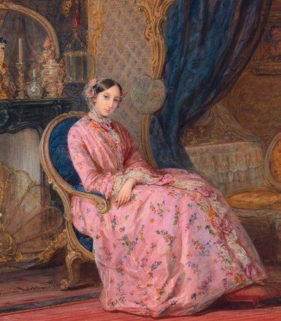 Portret van Groothertogin Maria Nikolaevna van Rusland, midden 19e eeuw door Sergei Ivanovich Gribkov