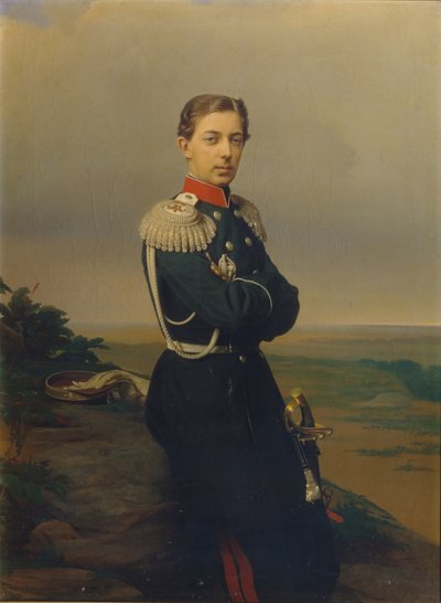 Portret van Tsarevich Nicholas Alexandrovich van Rusland 1843-1865 door Sergei Konstantinovich Zaryanko