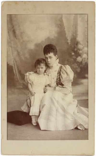 Grootvorstin Xenia Alexandrovna van Rusland met dochter Irina, ca. 1882 door Sergei Lvovich Levitsky