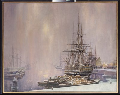 Kronstadt in de winter door Sergei Varlenovich Pen