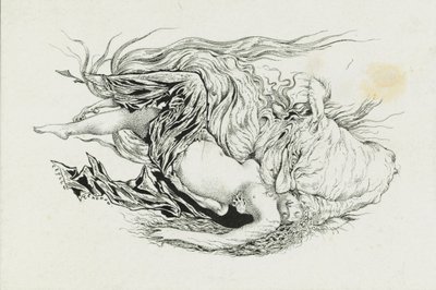 Chernomor en Lyudmila. Illustratie bij het gedicht Ruslan en Lyudmila door A. Pushkin, 1921-1926 door Sergei Vasilevich Chekhonin