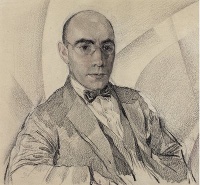 Portret van de kunstenaar en fotograaf Miron Sherling 1880-1958 door Sergei Vasilevich Chekhonin