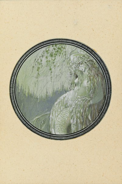 Rusalka. Illustratie bij het gedicht Ruslan en Lyudmila door A. Poesjkin, 1921-1926 door Sergei Vasilevich Chekhonin