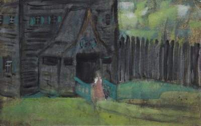 Illustratie bij Het verhaal van de dode prinses en de zeven ridders door Sergei Vasilievich Malyutin
