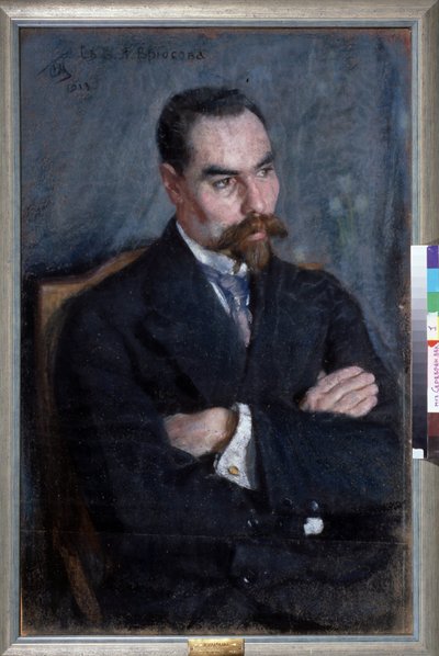 Portret van de dichter Valery Bryusov door Sergei Vasilievich Malyutin