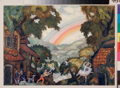 Decor voor het ballet Giselle door Adolphe Adam door Sergei Yurevich Sudeikin