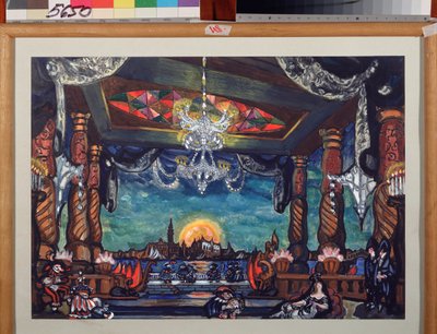 Decorontwerp voor de opera De verhalen van Hoffmann van J. Offenbach door Sergei Yurevich Sudeikin
