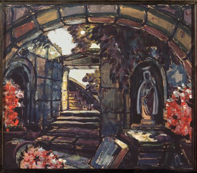 Voorbereidende decoratie voor het toneelstuk "Zuster Beatrice" door Maurice Maeterlinck door Sergei Yurevich Sudeikin
