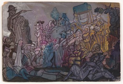 Decorontwerp voor het ballet Petrushka door I. Stravinsky door Sergei Yurievich Sudeykin