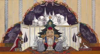 Decorontwerp voor het ballet De Notenkraker van P. Tsjaikovski door Sergei Yurievich Sudeykin