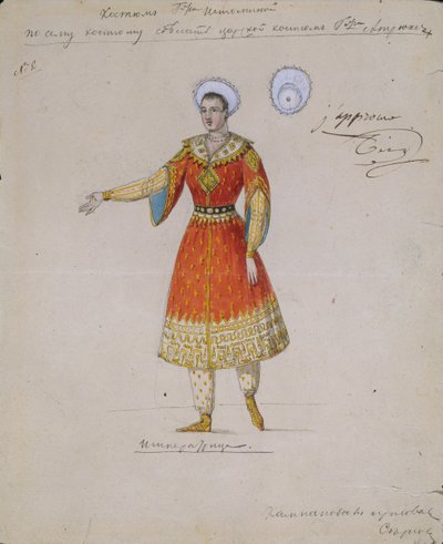 Kostuumontwerp voor het ballet Tsarina Syuyumbeki door A. Blanche, 1832 door Serkov