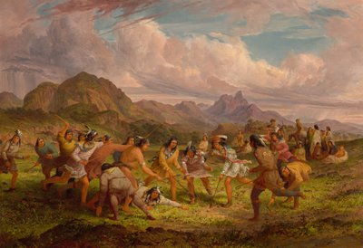 Balspel onder de Sioux-indianen, 1851 door Seth Eastman