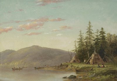 Chippewa Kampement aan de Boven-Mississippi door Seth Eastman