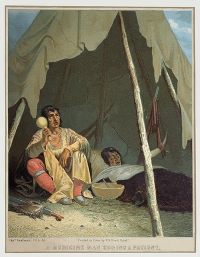 Inheemse Amerikaanse sjamaan, ca. 1850 (illustratie) door Seth Eastman