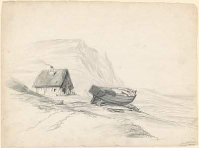 Huis en boot aan de oever door Seth Wells Cheney