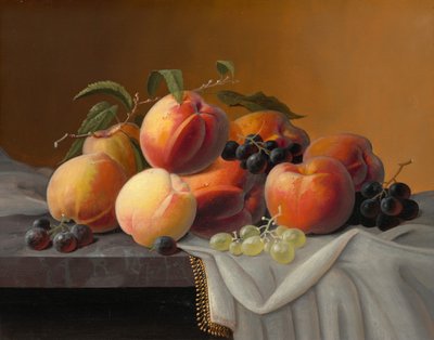 Perziken, druiven en appels, n.d. (olieverf op hout) door Severin Roesen