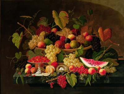 Stilleven met fruit door Severin Roesen