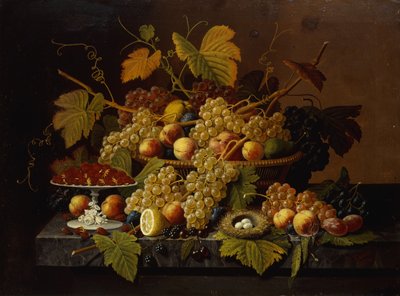 Stilleven met fruit, 1854 door Severin Roesen