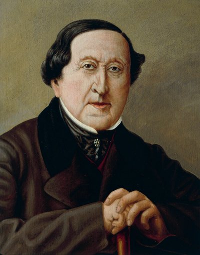 Italië, Portret van Italiaanse componist, Gioacchino Rossini door Severini Severini