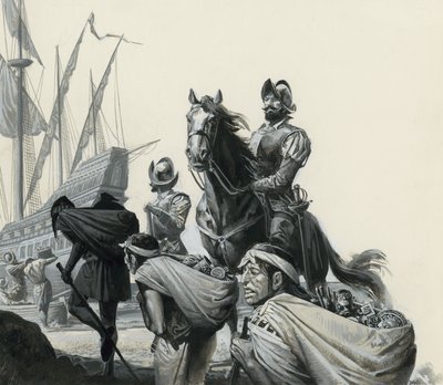 Francisco Pizarro en zijn veroveraars door Severino Baraldi