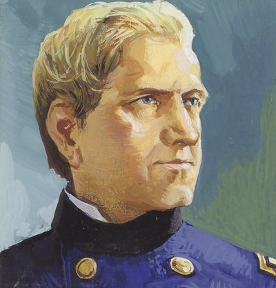 Generaal Edward Canby (gouache op papier) door Severino Baraldi