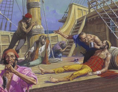 Magellans zeelieden op de reis over de Stille Oceaan door Severino Baraldi
