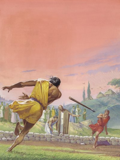 Romulus en Remus (gouache op papier) door Severino Baraldi