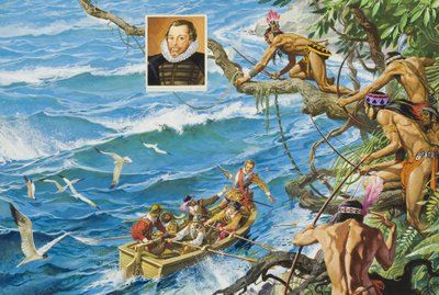 Sir Francis Drake (ca. 1540-96) (gouache op papier) door Severino Baraldi