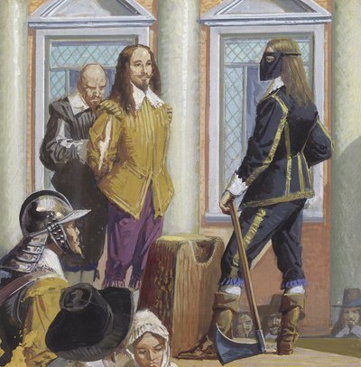 De executie van koning Karel I (gouache op papier) door Severino Baraldi