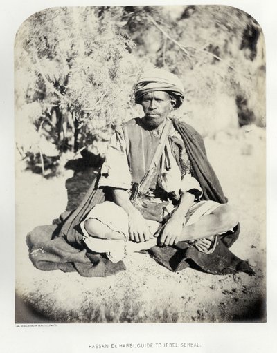 Hassan el Harbi, gids naar Jebel Serbal, 1868 door Sgt. James M. McDonald