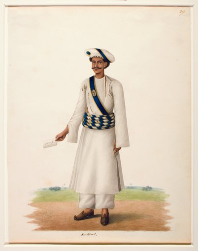 Harkarah met een brief, c.1846 door Shaik Muhammad Amir of Karraya