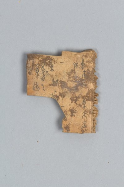 Fragment van waarzeggende bot (schelp) door Shang Dynasty Chinese School
