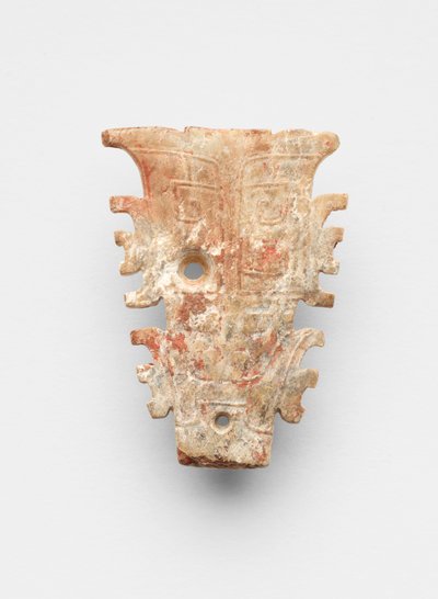 Hanger in de vorm van een masker, c.1300-c.1050 v.Chr. door Shang Dynasty Chinese School