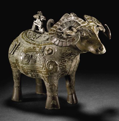 Rituele ramvormige wijnvat, Gong door Shang Dynasty Chinese School