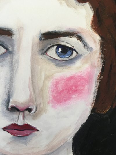 Portret van een blozende vrouw door Sharyn Bursic