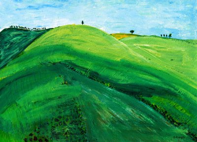 Glooiende groene heuvels door Sharyn Bursic