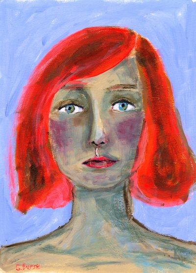 De peinzende blik van een roodharige door Sharyn Bursic