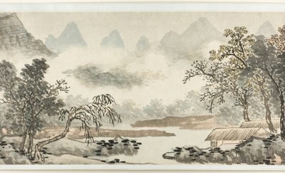 Wolken boven de rivier voor de regen 溪雲欲雨圖 door Shen Zhou