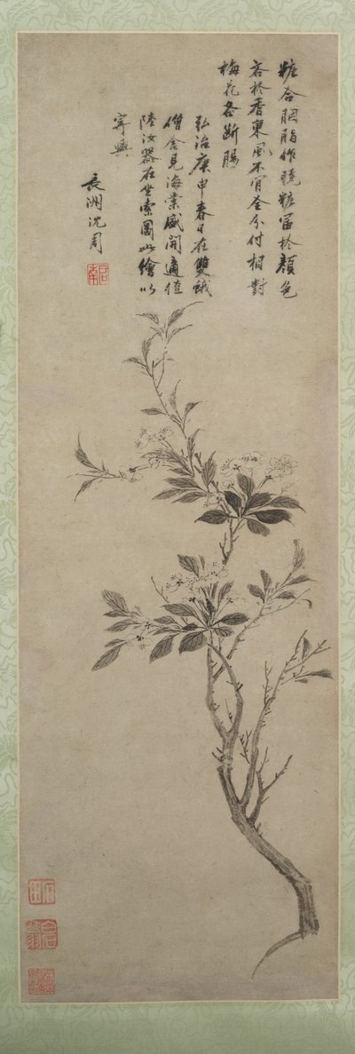 Bloeiende sierappel, 1500 door Shen Zhou