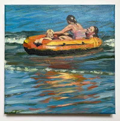 In de ondiepten met de boot, 2021 door Sheri Gee
