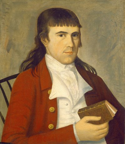 Portret van een man in rood, c. 1785-1790 door Sherman Limner