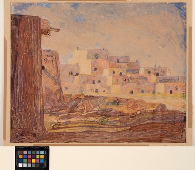 Indiaans Dorp, ca. 1928 door Sherman Trease