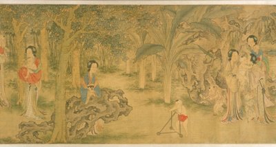 Vrouwen En Kinderen In Een Tuin door Shi Wang