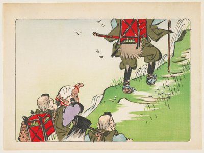 (Processie van pelgrims) door Shibata Zeshin
