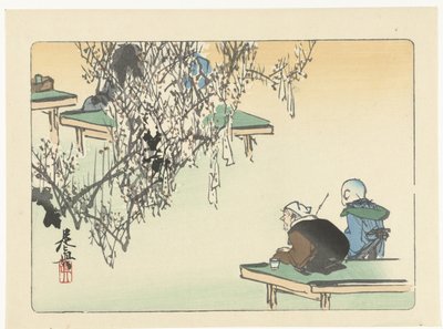 Bewonderen van pruimenbloesem door Shibata Zeshin