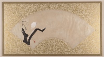 Zilverreiger op een boomstronk door Shibata Zeshin
