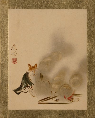 Vos bij Mystiek Vuur door Shibata Zeshin