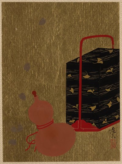 Lakdoos en kalebas door Shibata Zeshin