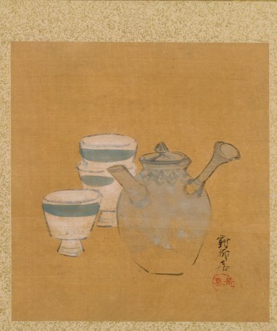 Theepot en Kopjes uit Album van Schilderijen door de Eerwaarde Zeshin door Shibata Zeshin